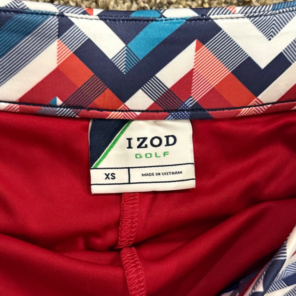 Izod Golf Womens XS Red Sleeveless Polo and Chevron Skort 2 Piece Set - Picture 3 of 5